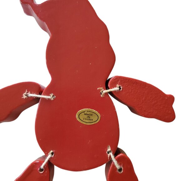 Wood Painted Santa Ornament Retro Vintage Look - Picture 5 of 7